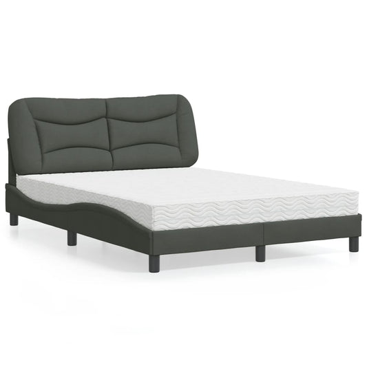 Bed met matras stof donkergrijs 120x200 cm Bedden & bedframes | Creëer jouw Trendy Thuis | Gratis bezorgd & Retour | Trendy.nl