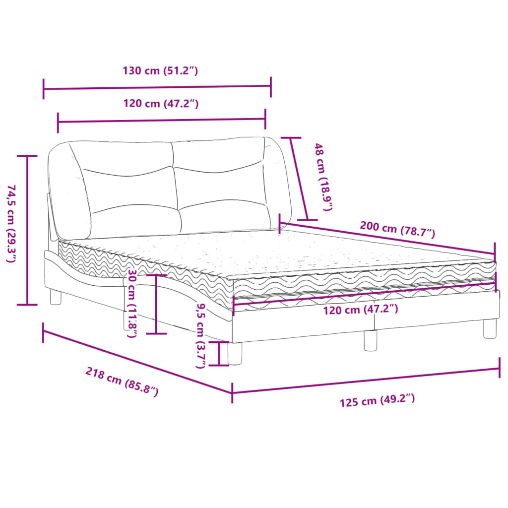 Bed met matras stof zwart 120x200 cm Bedden & bedframes | Creëer jouw Trendy Thuis | Gratis bezorgd & Retour | Trendy.nl