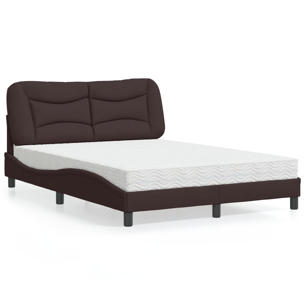 Bed met matras stof donkerbruin 120x200 cm Bedden & bedframes | Creëer jouw Trendy Thuis | Gratis bezorgd & Retour | Trendy.nl