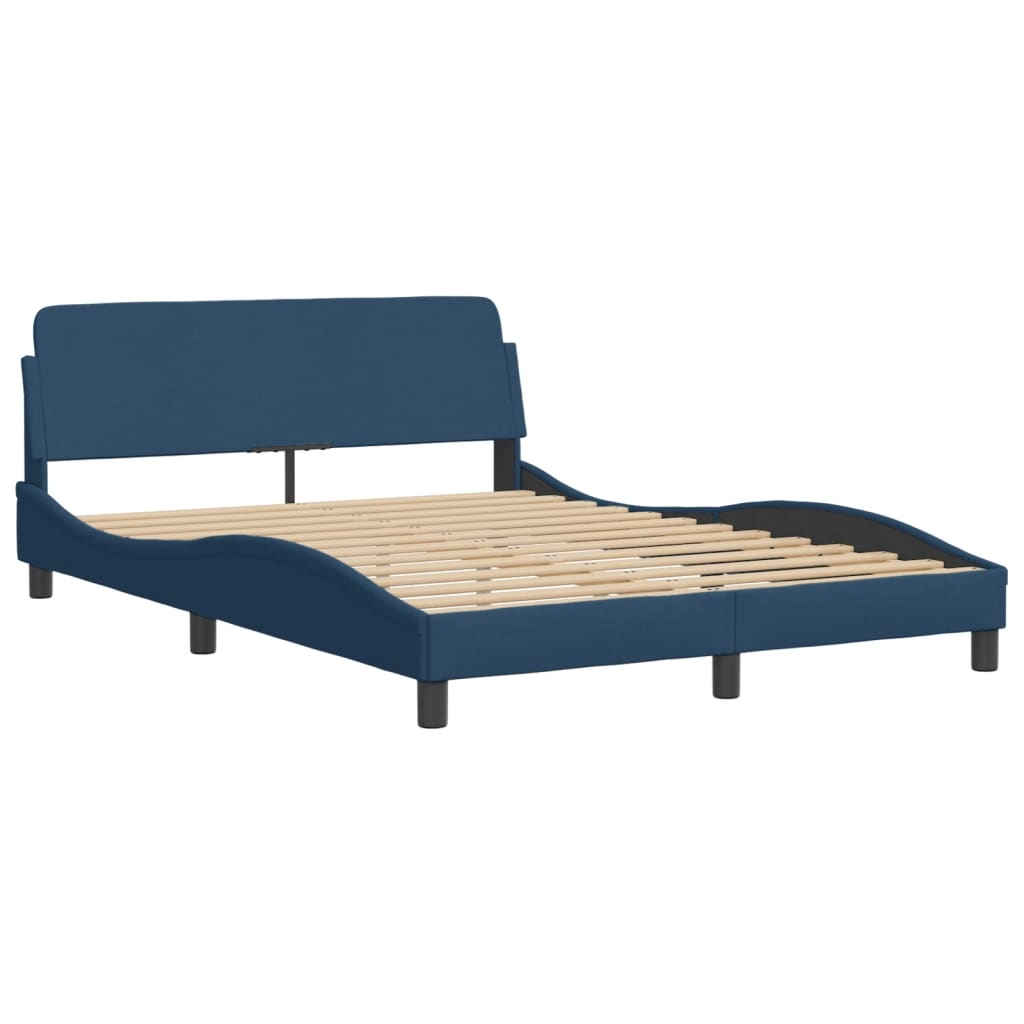 Bed met matras stof blauw 120x200 cm