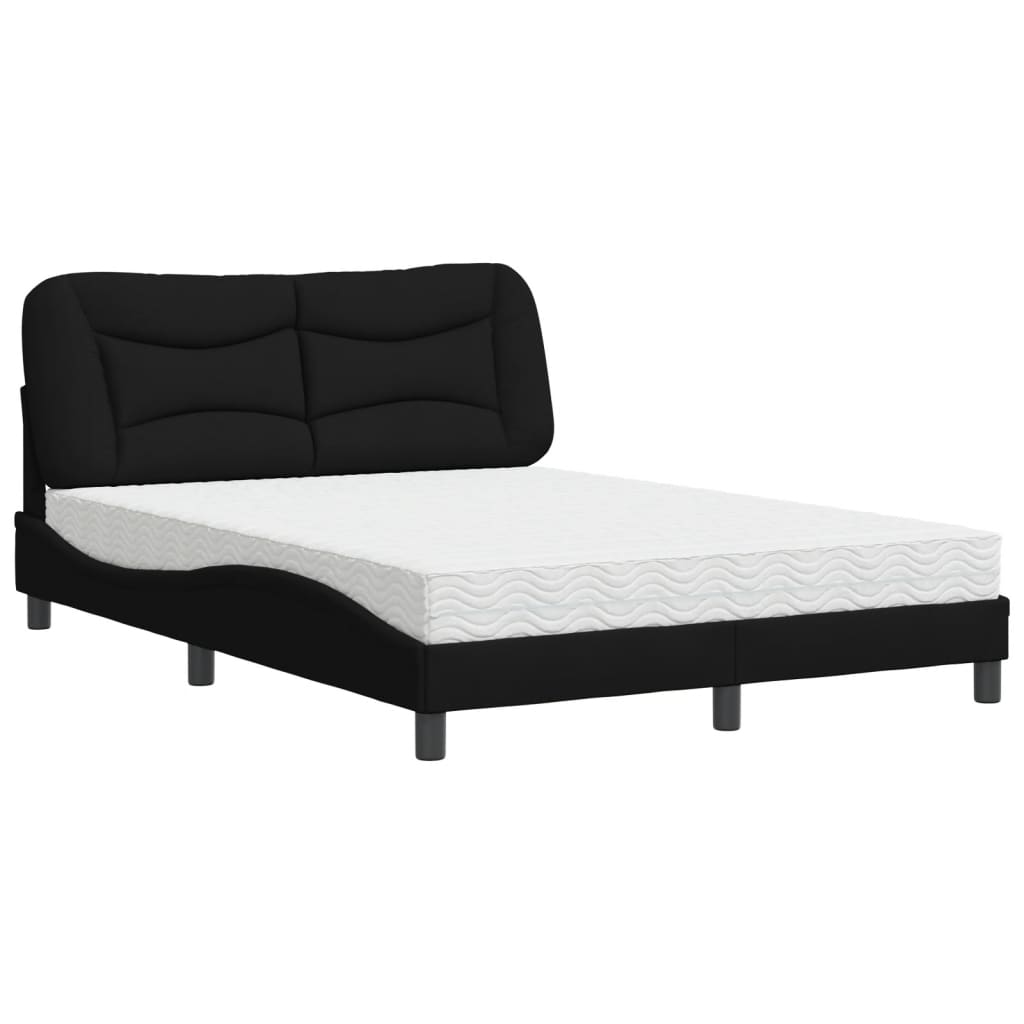 Bed met matras stof zwart 140x190 cm Bedden & bedframes | Creëer jouw Trendy Thuis | Gratis bezorgd & Retour | Trendy.nl