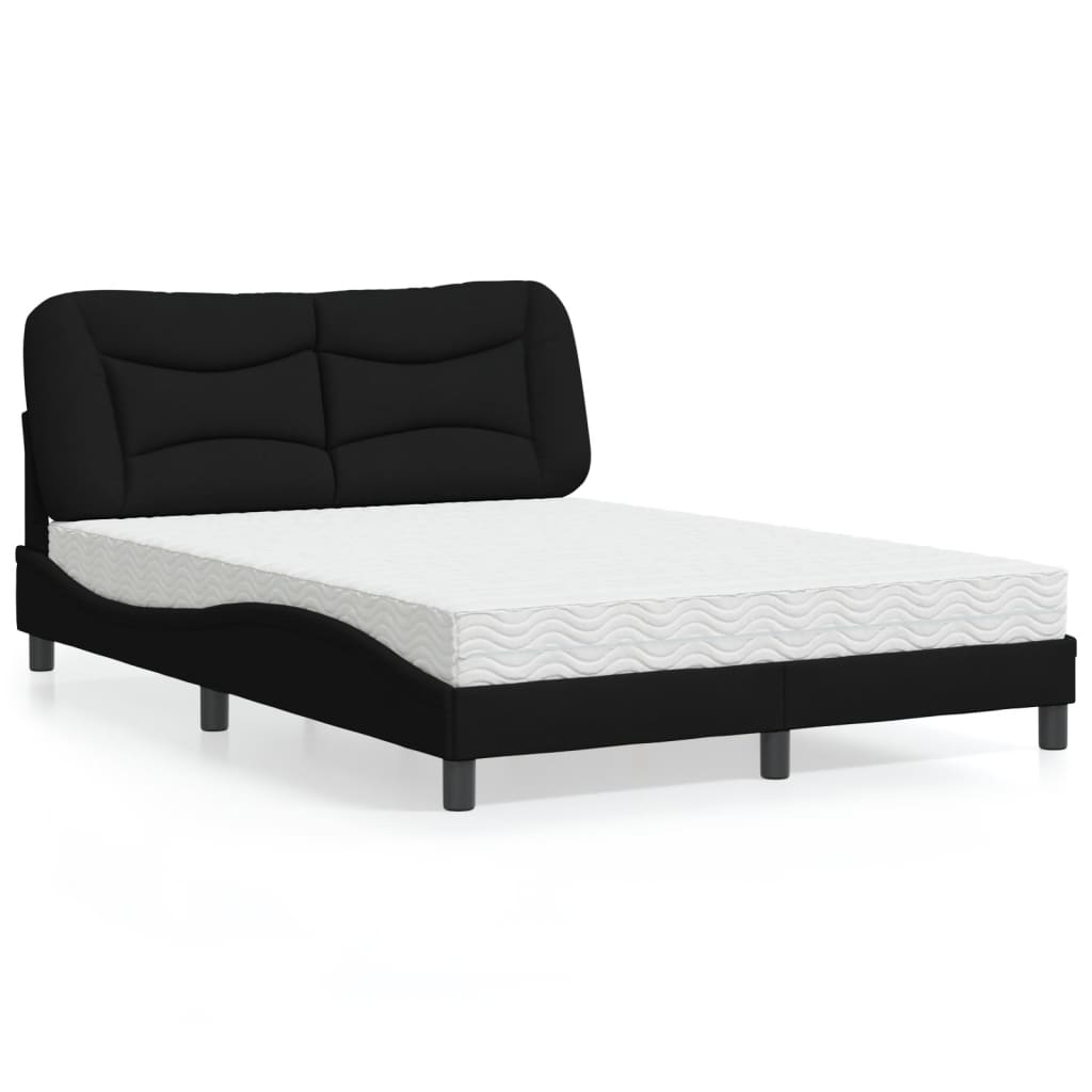 Bed met matras stof zwart 140x190 cm Bedden & bedframes | Creëer jouw Trendy Thuis | Gratis bezorgd & Retour | Trendy.nl