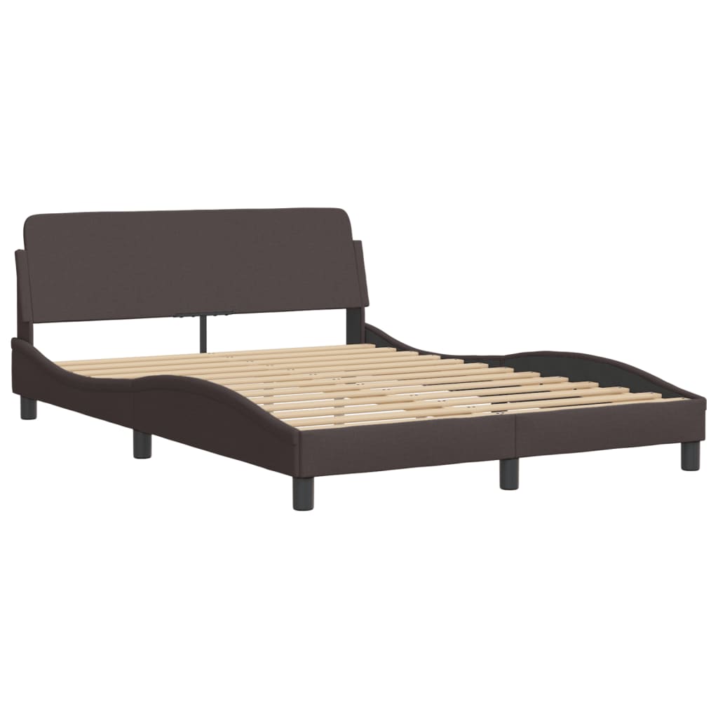 Bed met matras stof donkerbruin 140x190 cm Bedden & bedframes | Creëer jouw Trendy Thuis | Gratis bezorgd & Retour | Trendy.nl