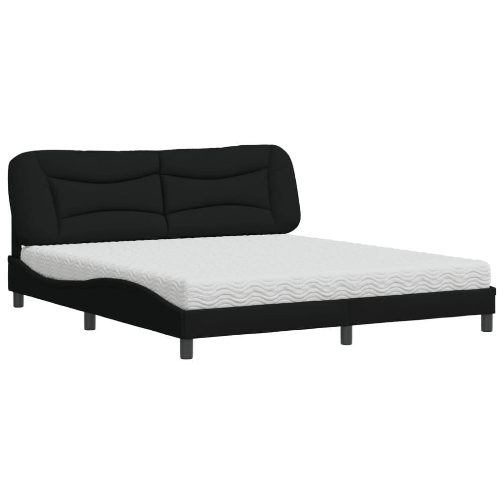 Bed met matras stof zwart 180x200 cm Bedden & bedframes | Creëer jouw Trendy Thuis | Gratis bezorgd & Retour | Trendy.nl