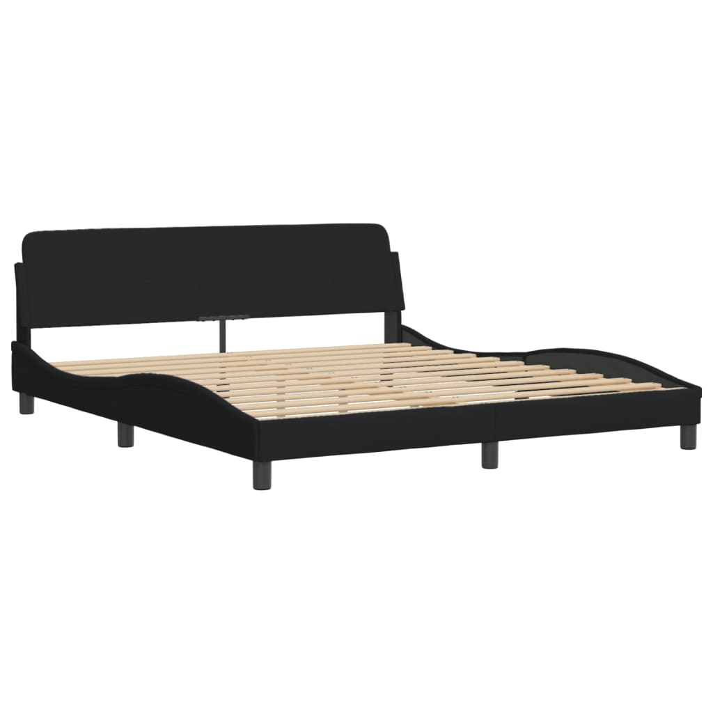 Bed met matras stof zwart 180x200 cm Bedden & bedframes | Creëer jouw Trendy Thuis | Gratis bezorgd & Retour | Trendy.nl