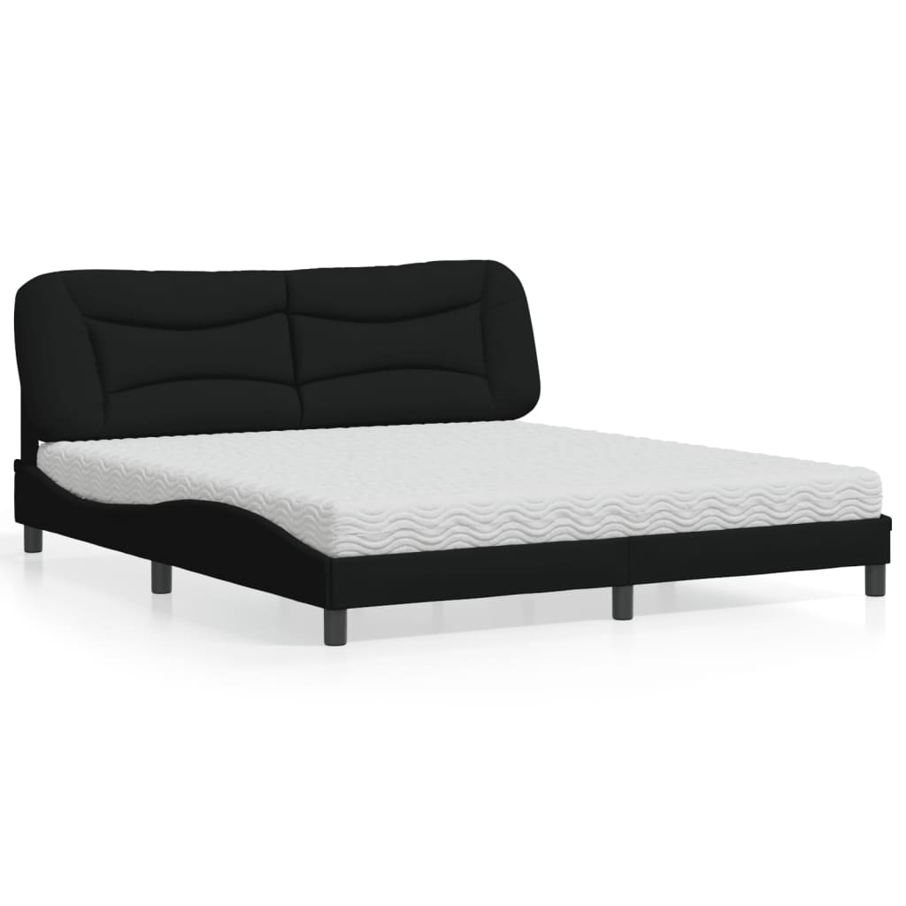 Bed met matras stof zwart 180x200 cm Bedden & bedframes | Creëer jouw Trendy Thuis | Gratis bezorgd & Retour | Trendy.nl