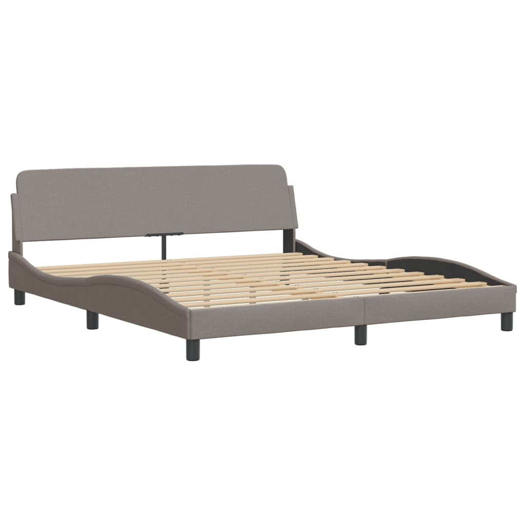 Bed met matras stof taupe 180x200 cm