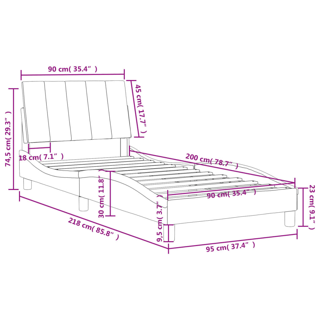 Bed met matras fluweel zwart 90x200 cm