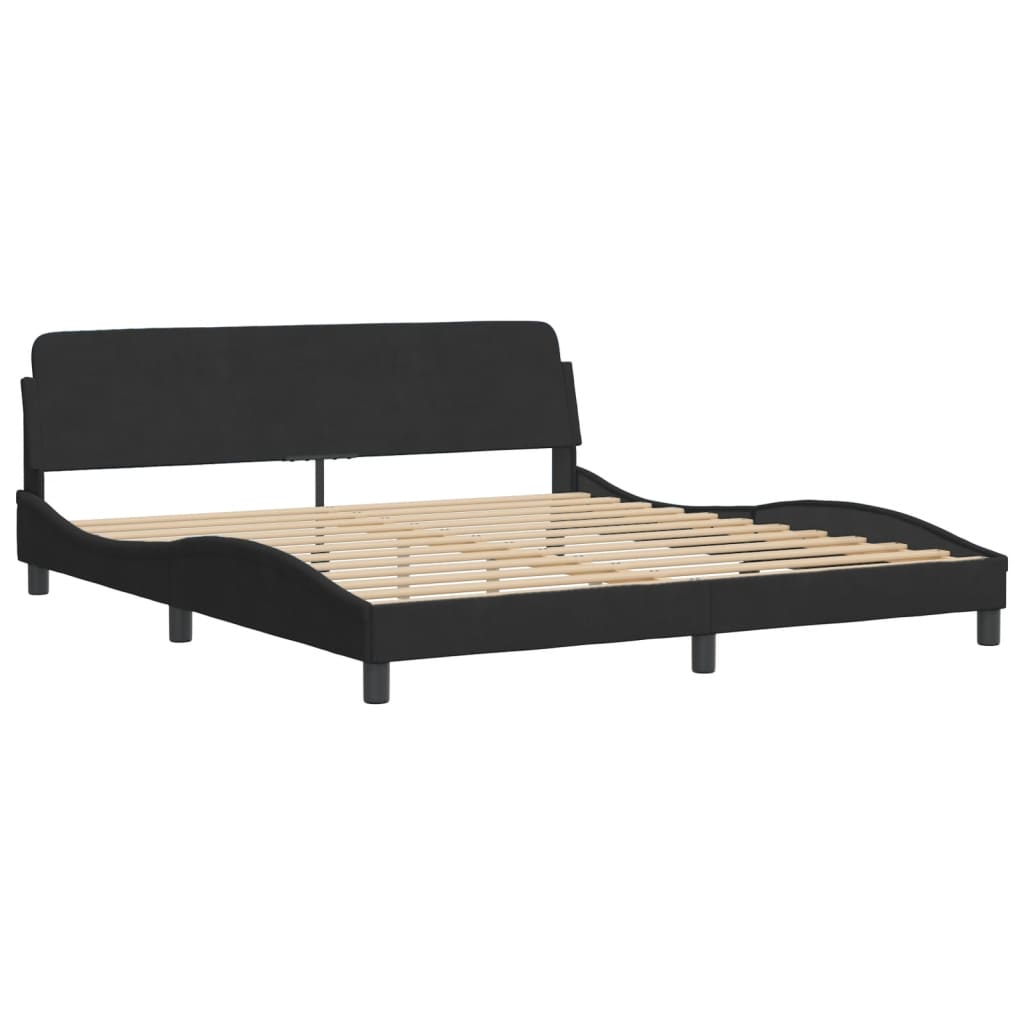 Bed met matras fluweel zwart 180x200 cm