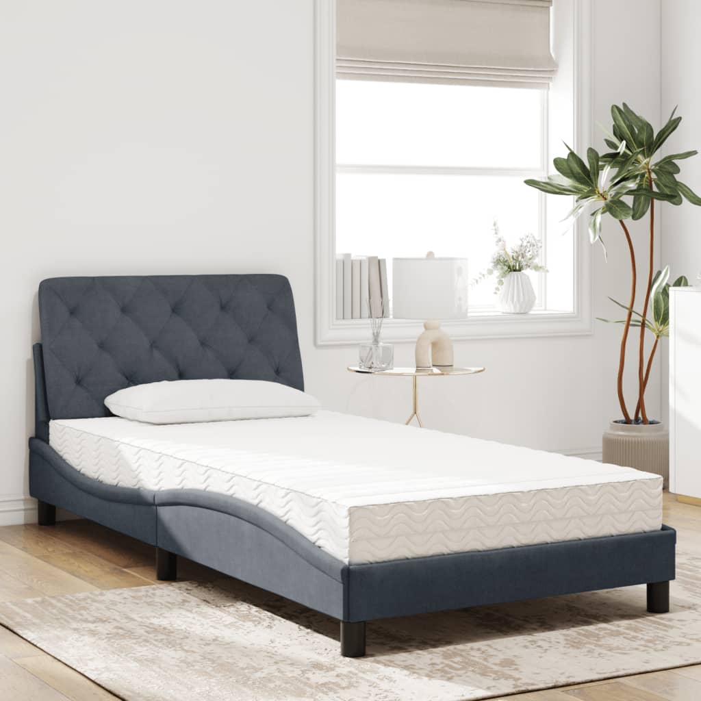 Bed met matras fluweel donkergrijs 100x200 cm Bedden & bedframes | Creëer jouw Trendy Thuis | Gratis bezorgd & Retour | Trendy.nl