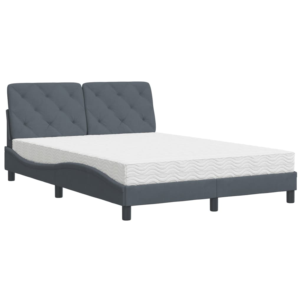 Bed met matras fluweel donkergrijs 120x200 cm Bedden & bedframes | Creëer jouw Trendy Thuis | Gratis bezorgd & Retour | Trendy.nl