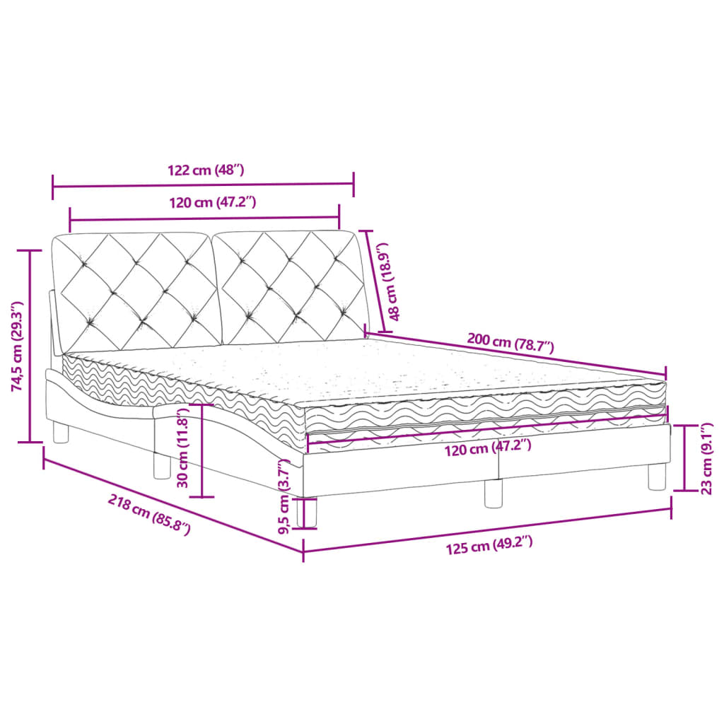 Bed met matras fluweel donkergrijs 120x200 cm Bedden & bedframes | Creëer jouw Trendy Thuis | Gratis bezorgd & Retour | Trendy.nl