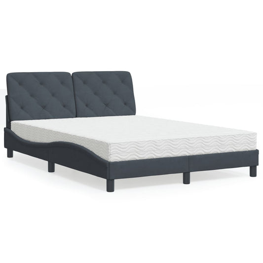 Bed met matras fluweel donkergrijs 120x200 cm Bedden & bedframes | Creëer jouw Trendy Thuis | Gratis bezorgd & Retour | Trendy.nl