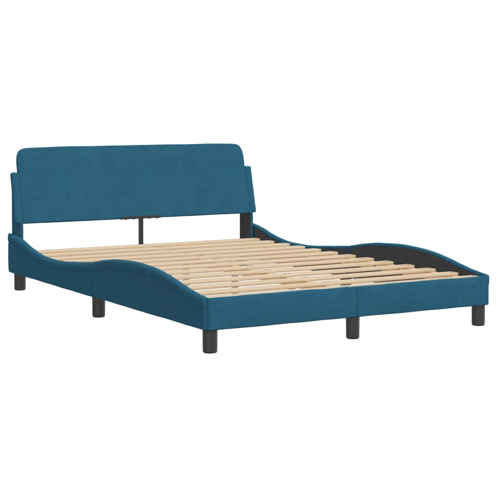 Bed met matras fluweel blauw 140x190 cm Bedden & bedframes | Creëer jouw Trendy Thuis | Gratis bezorgd & Retour | Trendy.nl