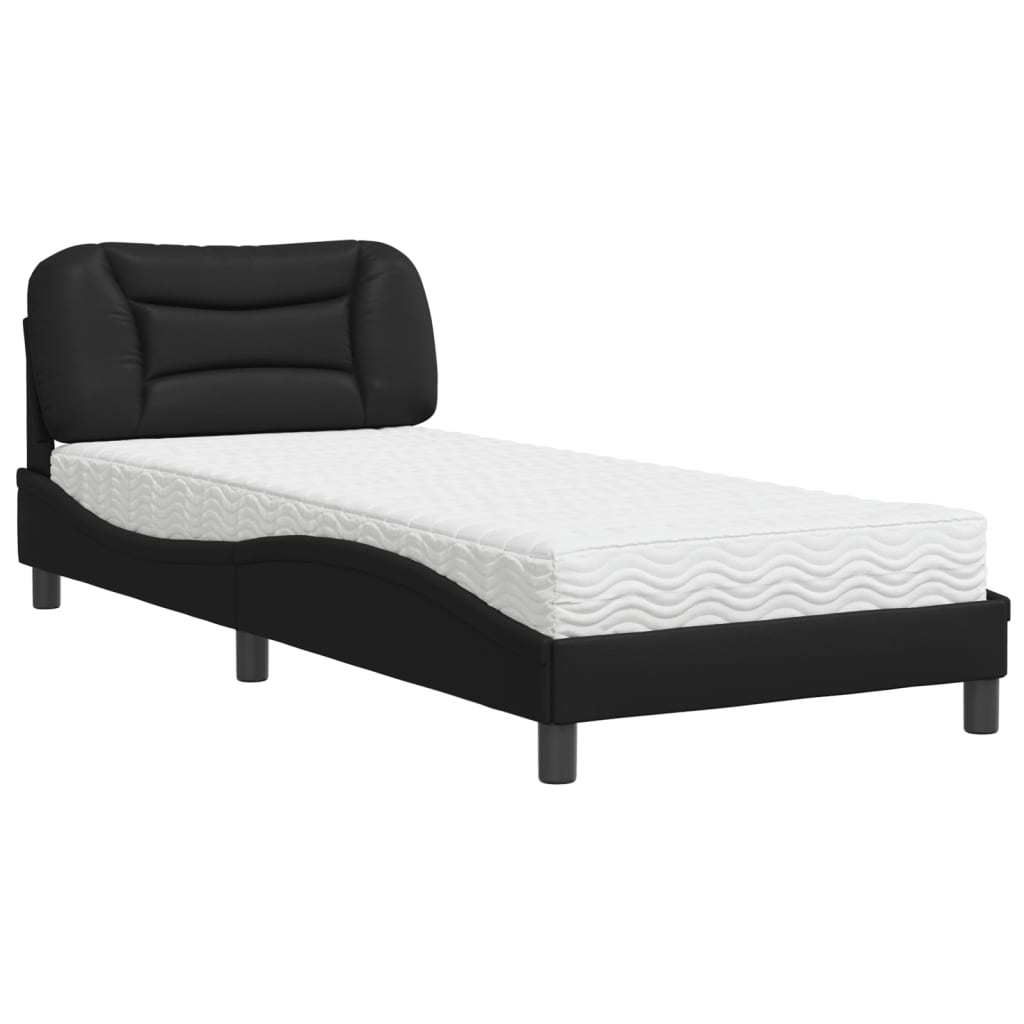 Bed met matras kunstleer zwart 90x190 cm Bedden & bedframes | Creëer jouw Trendy Thuis | Gratis bezorgd & Retour | Trendy.nl