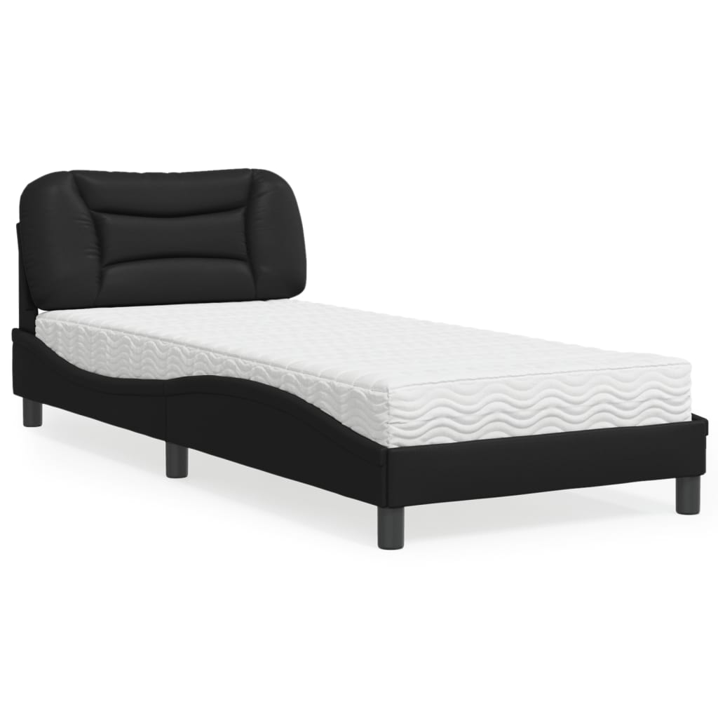 Bed met matras kunstleer zwart 90x190 cm Bedden & bedframes | Creëer jouw Trendy Thuis | Gratis bezorgd & Retour | Trendy.nl