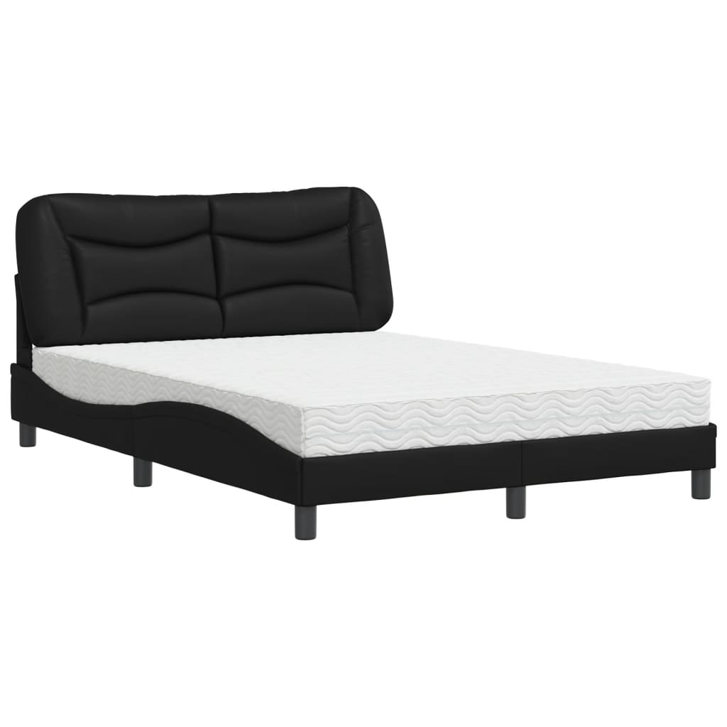 Bed met matras kunstleer zwart 140x190 cm Bedden & bedframes | Creëer jouw Trendy Thuis | Gratis bezorgd & Retour | Trendy.nl