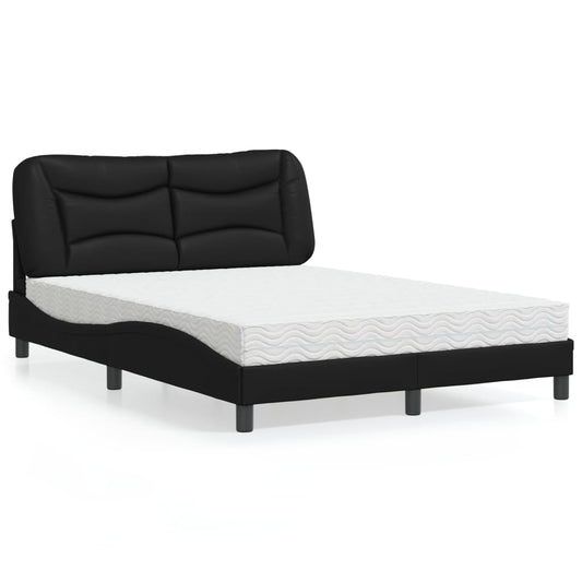 Bed met matras kunstleer zwart 140x190 cm Bedden & bedframes | Creëer jouw Trendy Thuis | Gratis bezorgd & Retour | Trendy.nl