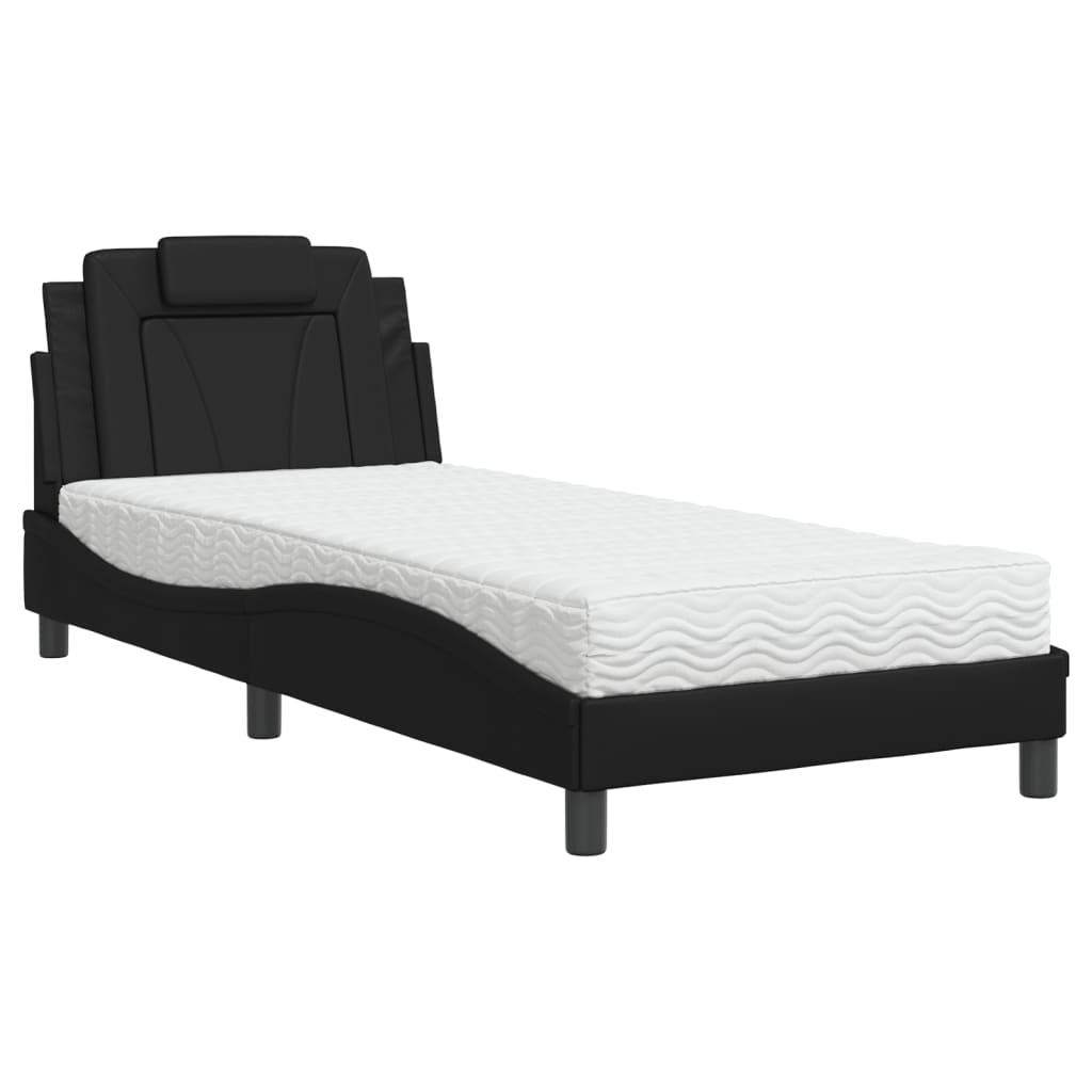 Bed met matras kunstleer zwart 90x190 cm Bedden & bedframes | Creëer jouw Trendy Thuis | Gratis bezorgd & Retour | Trendy.nl