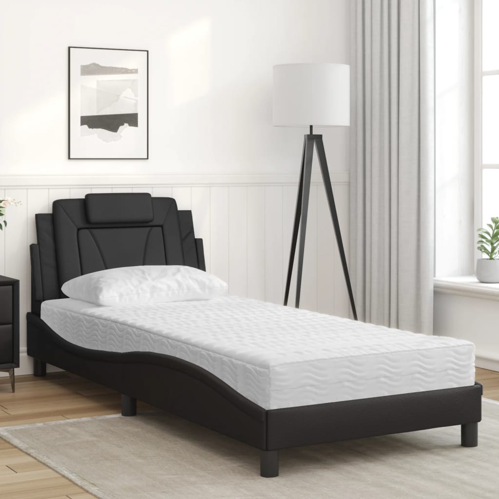 Bed met matras kunstleer zwart 90x190 cm Bedden & bedframes | Creëer jouw Trendy Thuis | Gratis bezorgd & Retour | Trendy.nl