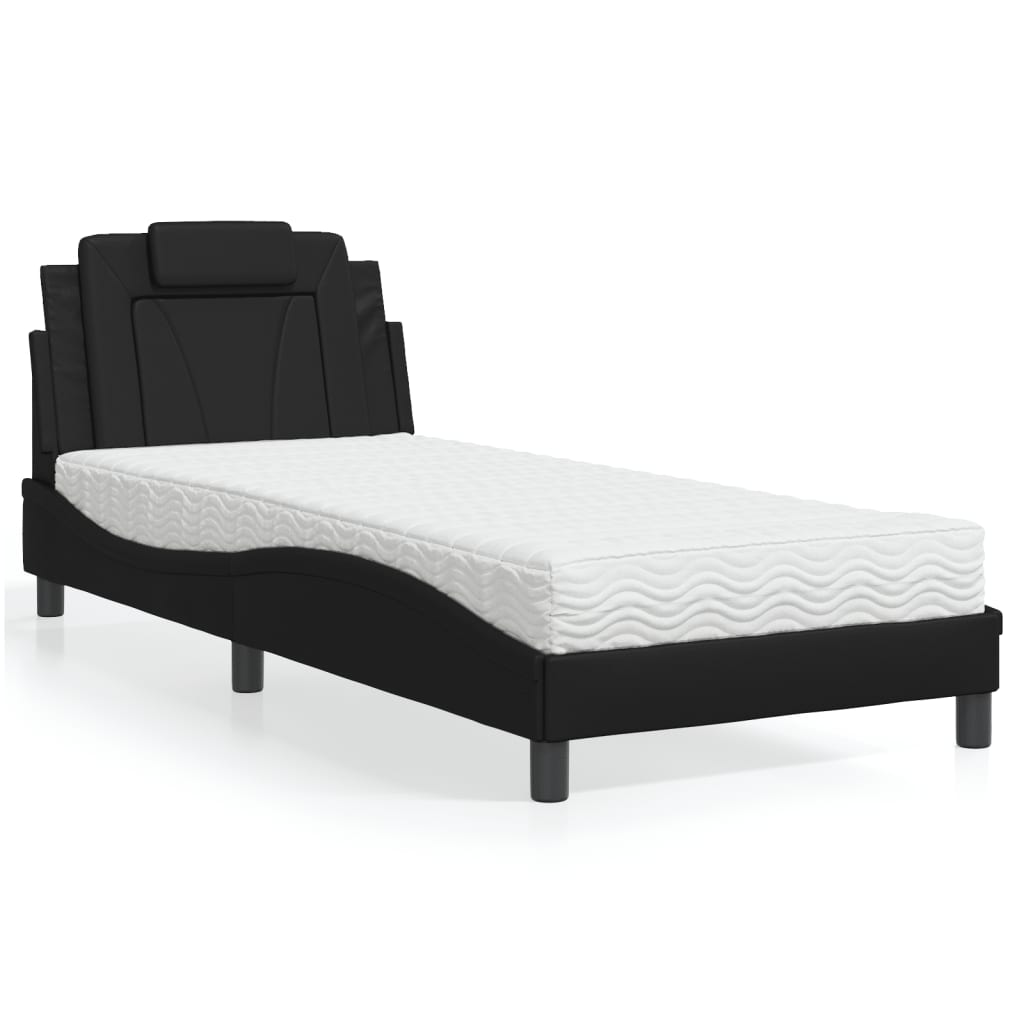 Bed met matras kunstleer zwart 90x190 cm Bedden & bedframes | Creëer jouw Trendy Thuis | Gratis bezorgd & Retour | Trendy.nl