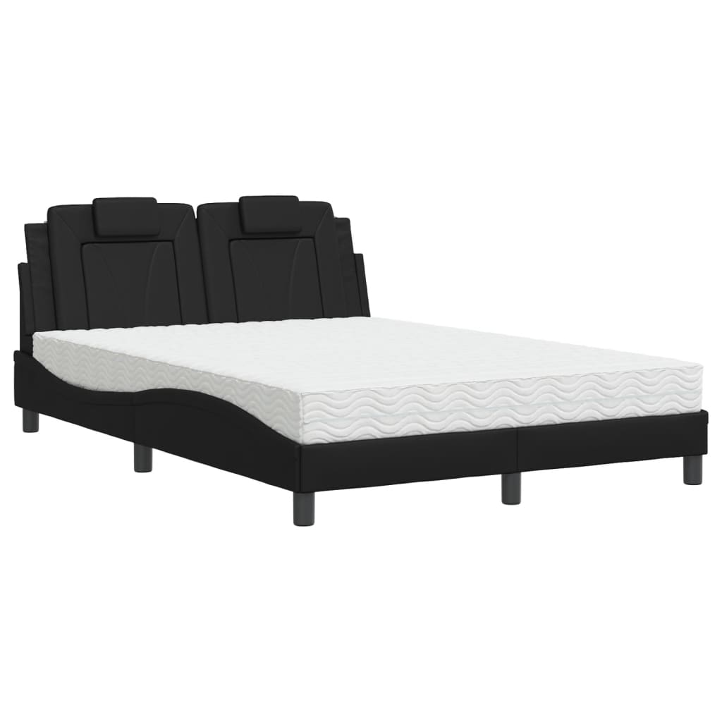 Bed met matras kunstleer zwart 140x190 cm Bedden & bedframes | Creëer jouw Trendy Thuis | Gratis bezorgd & Retour | Trendy.nl