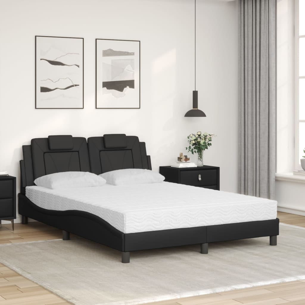 Bed met matras kunstleer zwart 140x190 cm Bedden & bedframes | Creëer jouw Trendy Thuis | Gratis bezorgd & Retour | Trendy.nl