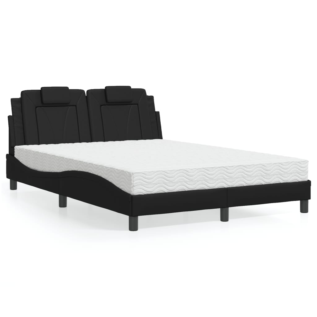 Bed met matras kunstleer zwart 140x190 cm Bedden & bedframes | Creëer jouw Trendy Thuis | Gratis bezorgd & Retour | Trendy.nl