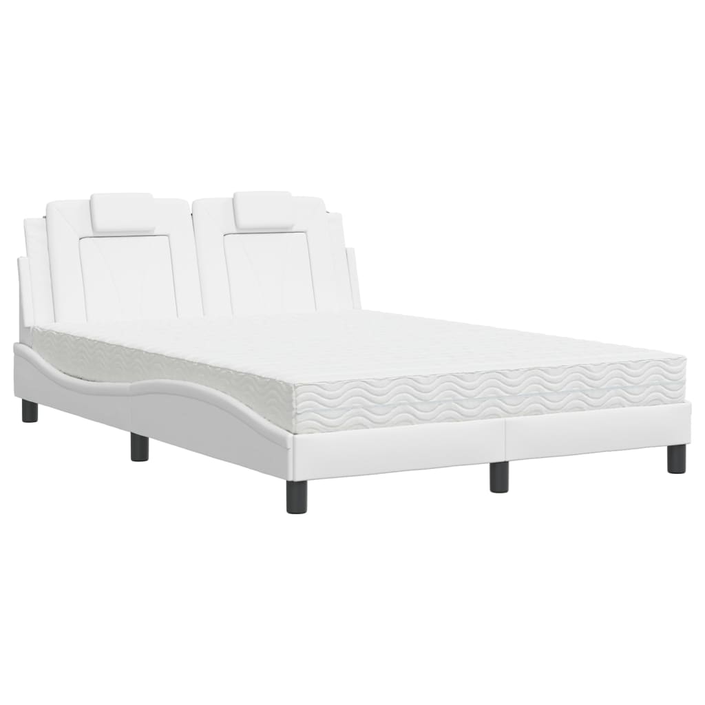 Bed met matras kunstleer wit 140x190 cm Bedden & bedframes | Creëer jouw Trendy Thuis | Gratis bezorgd & Retour | Trendy.nl