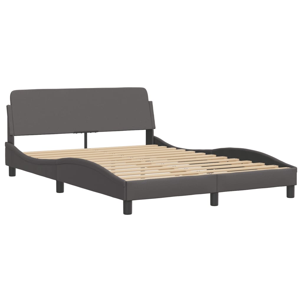 Bed met matras kunstleer grijs 140x190 cm Bedden & bedframes | Creëer jouw Trendy Thuis | Gratis bezorgd & Retour | Trendy.nl