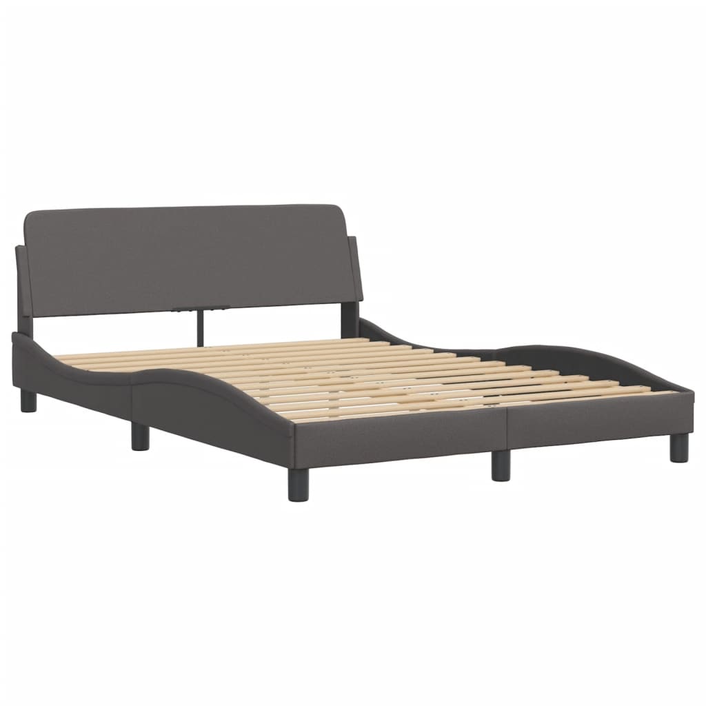 Bed met matras kunstleer grijs 120x200 cm Bedden & bedframes | Creëer jouw Trendy Thuis | Gratis bezorgd & Retour | Trendy.nl