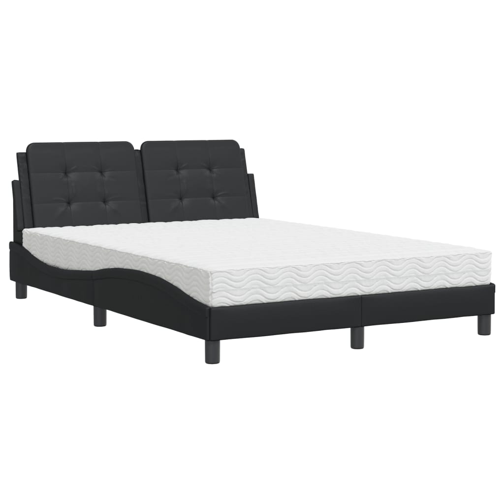 Bed met matras kunstleer zwart 140x190 cm Bedden & bedframes | Creëer jouw Trendy Thuis | Gratis bezorgd & Retour | Trendy.nl