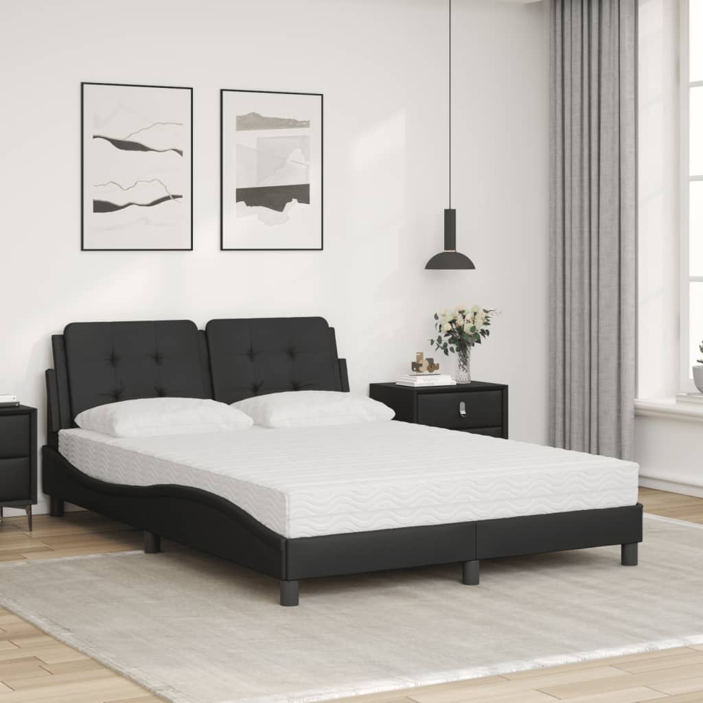 Bed met matras kunstleer zwart 140x190 cm Bedden & bedframes | Creëer jouw Trendy Thuis | Gratis bezorgd & Retour | Trendy.nl