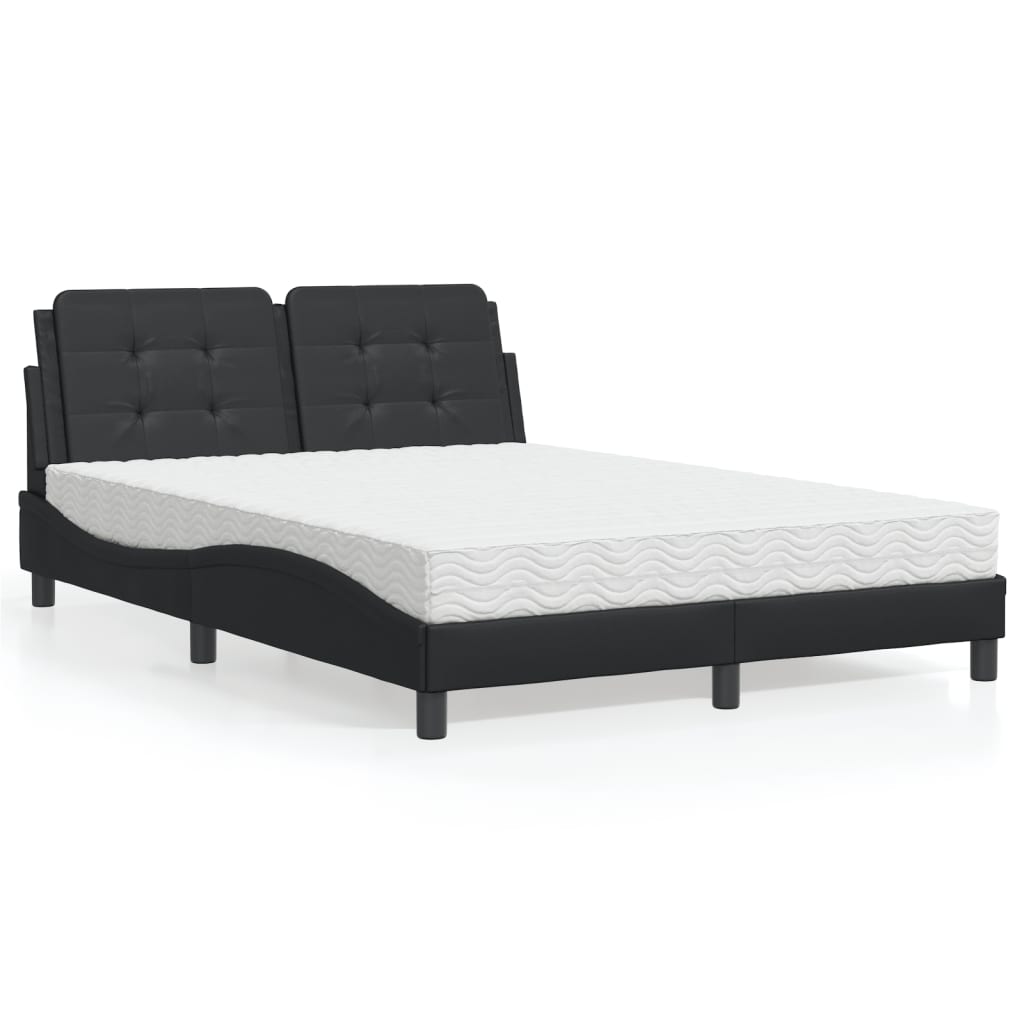 Bed met matras kunstleer zwart 140x190 cm Bedden & bedframes | Creëer jouw Trendy Thuis | Gratis bezorgd & Retour | Trendy.nl