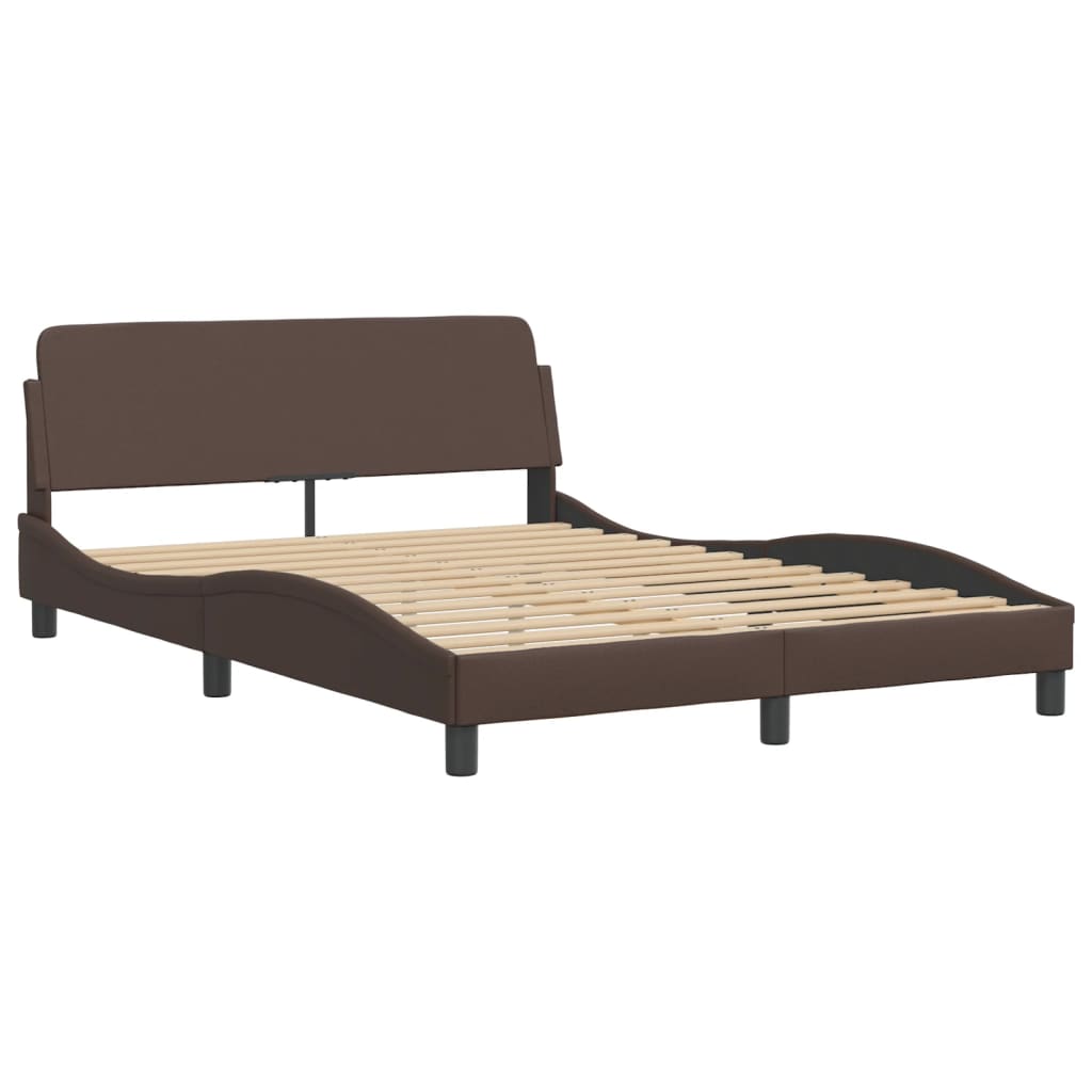 Bed met matras kunstleer bruin 140x190 cm Bedden & bedframes | Creëer jouw Trendy Thuis | Gratis bezorgd & Retour | Trendy.nl