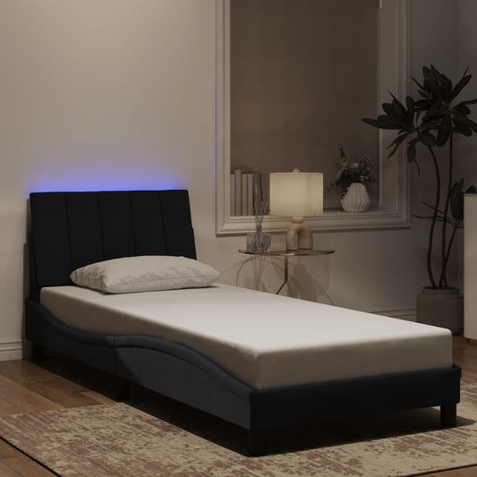 Bedframe met LED-verlichting fluweel zwart 80x200 cm