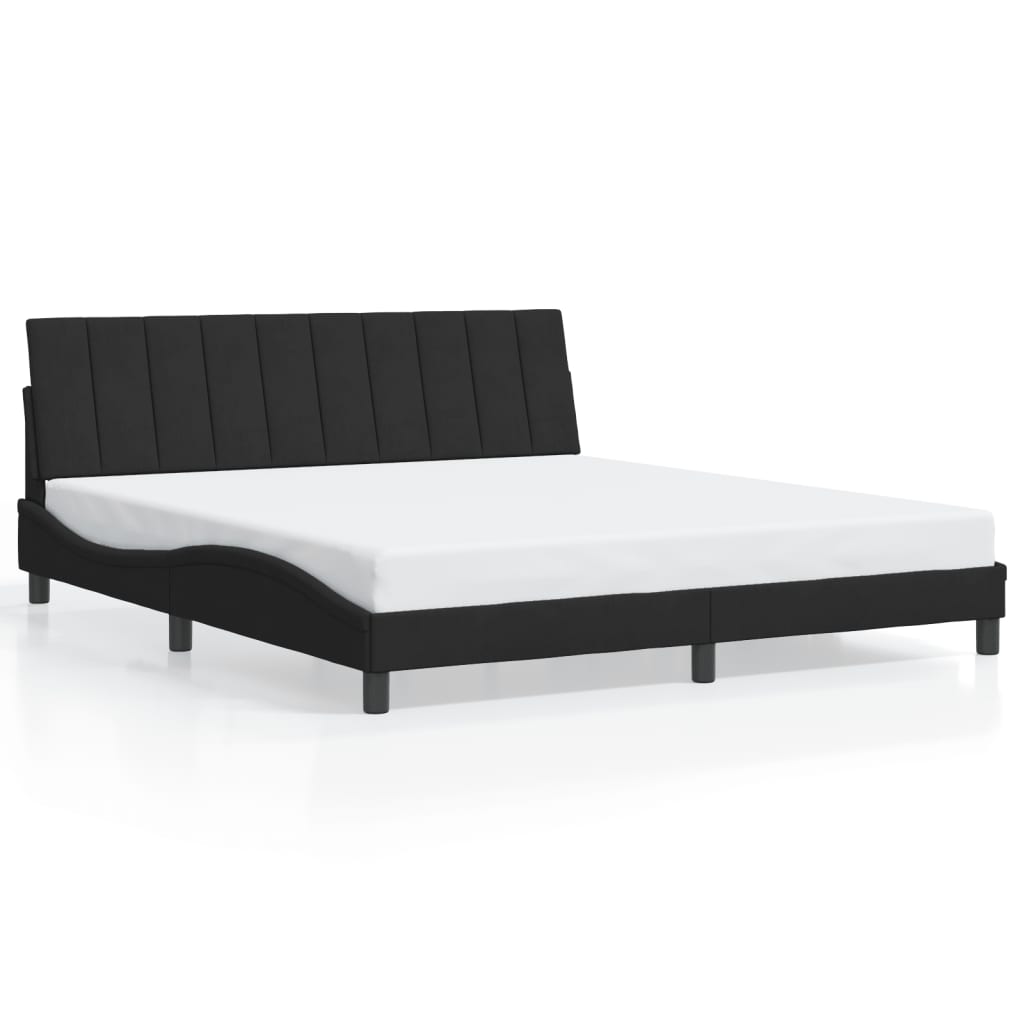 Bedframe met LED-verlichting fluweel zwart 180x200 cm