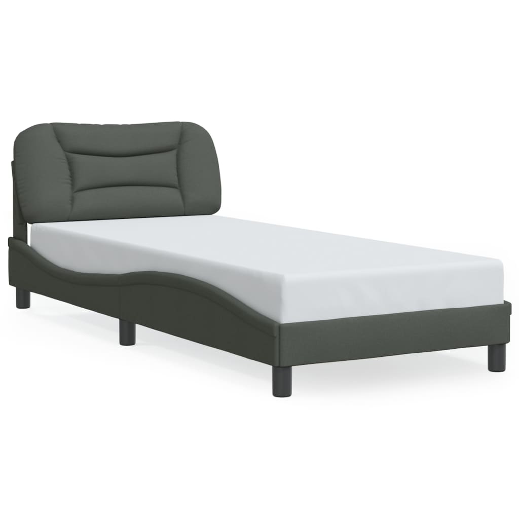 Bedframe met LED-verlichting stof donkergrijs 90x190 cm Bedden & bedframes | Creëer jouw Trendy Thuis | Gratis bezorgd & Retour | Trendy.nl