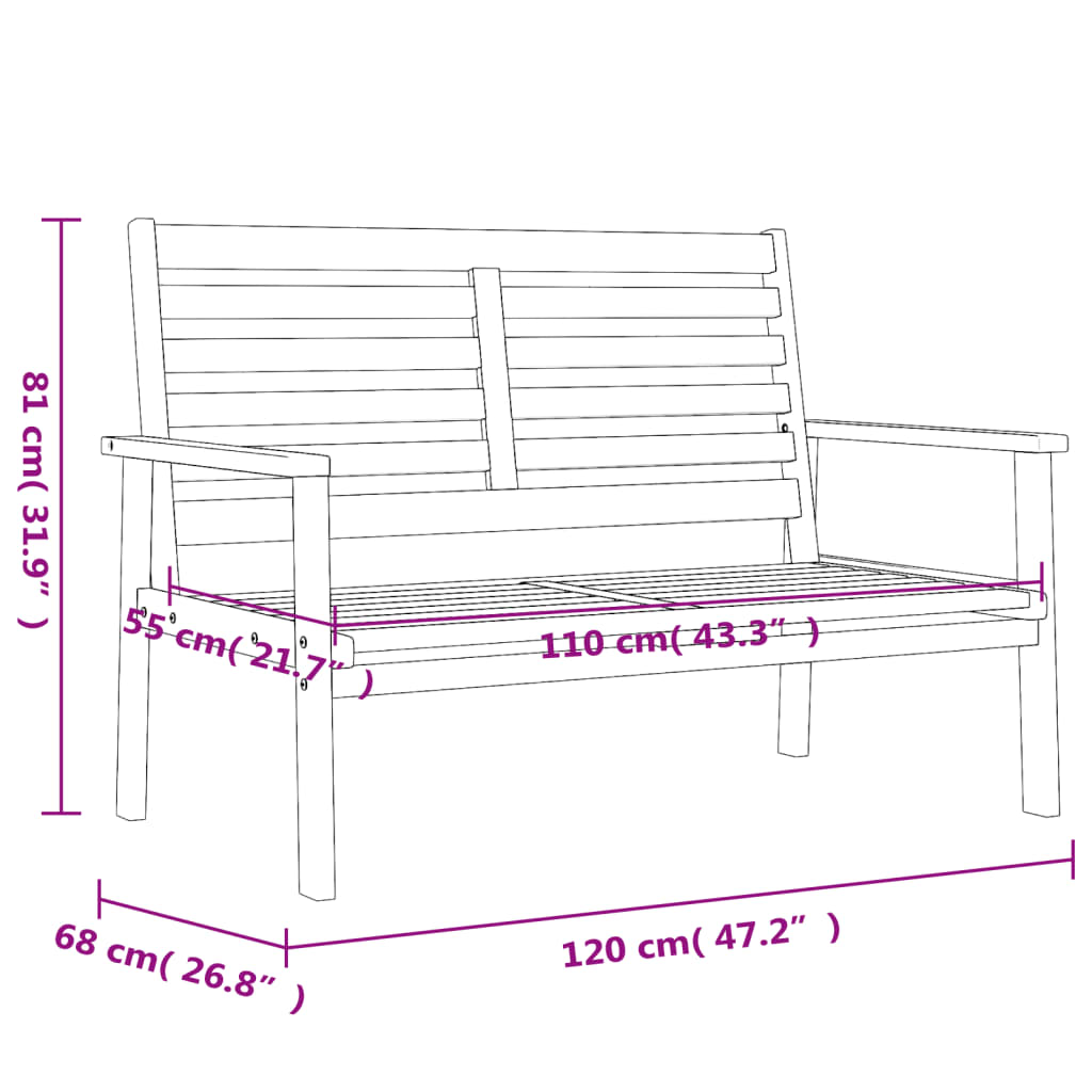 3-delige Loungeset massief acaciahout Tuinsets | Creëer jouw Trendy Thuis | Gratis bezorgd & Retour | Trendy.nl