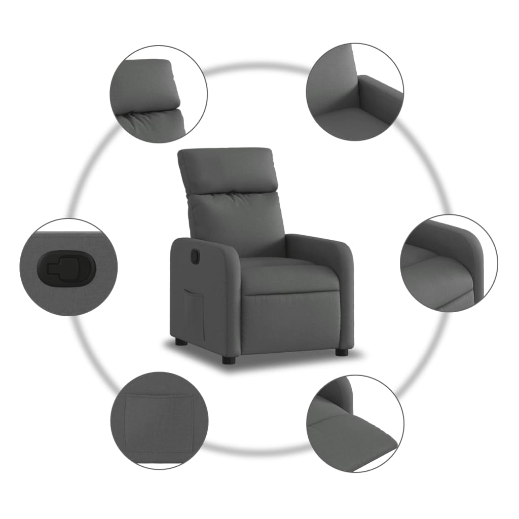 Fauteuil verstelbaar stof donkergrijs Fauteuils & Relaxfauteuils | Creëer jouw Trendy Thuis | Gratis bezorgd & Retour | Trendy.nl