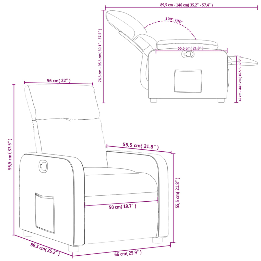 Fauteuil verstelbaar stof donkergrijs Fauteuils & Relaxfauteuils | Creëer jouw Trendy Thuis | Gratis bezorgd & Retour | Trendy.nl