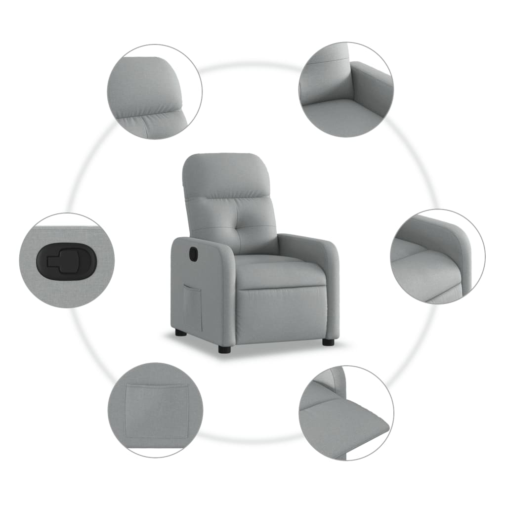 Fauteuil verstelbaar stof lichtgrijs Fauteuils & Relaxfauteuils | Creëer jouw Trendy Thuis | Gratis bezorgd & Retour | Trendy.nl