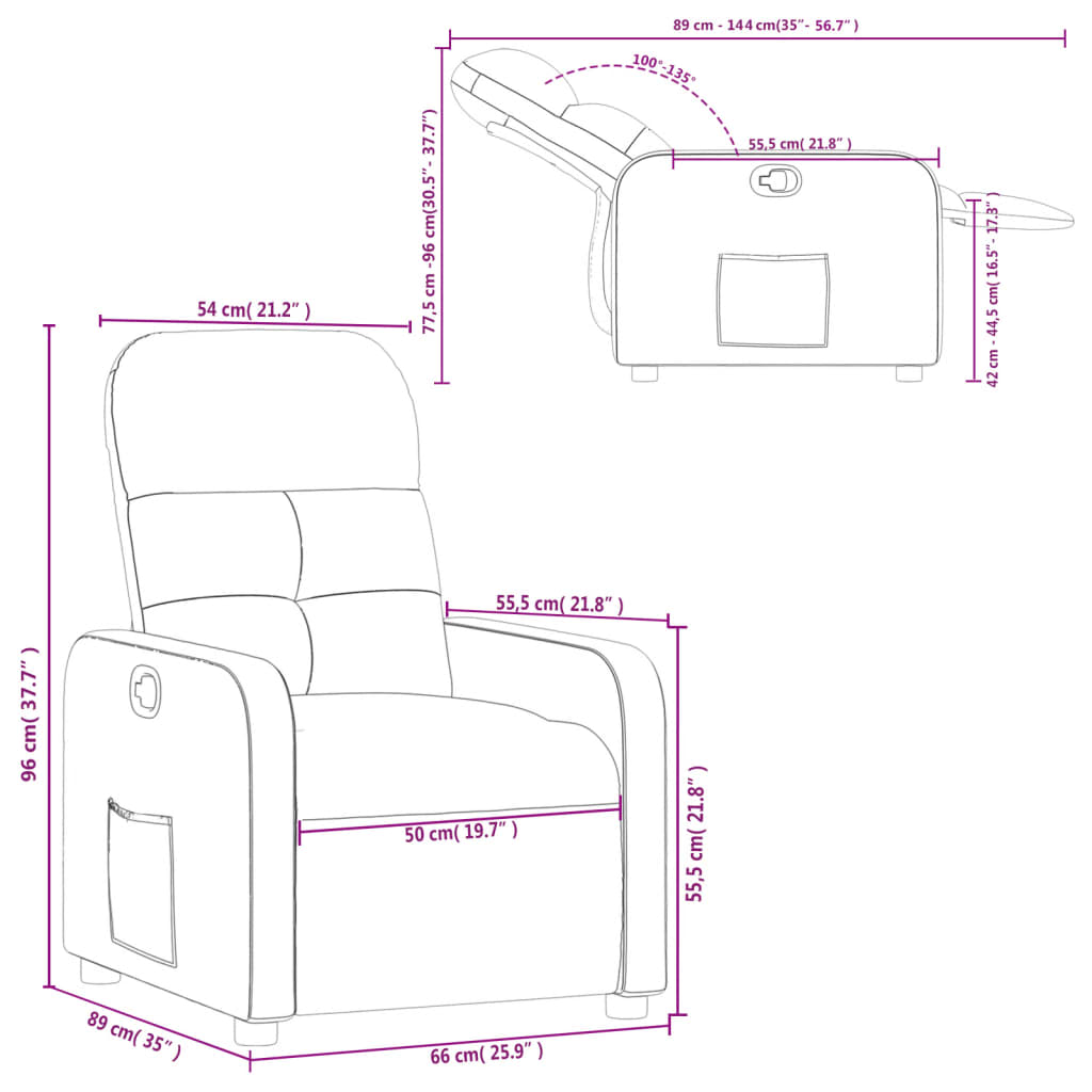 Fauteuil verstelbaar stof lichtgrijs Fauteuils & Relaxfauteuils | Creëer jouw Trendy Thuis | Gratis bezorgd & Retour | Trendy.nl