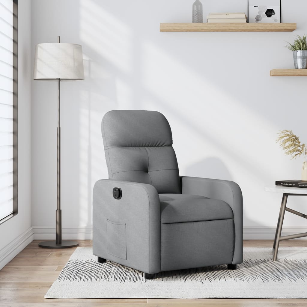 Fauteuil verstelbaar stof lichtgrijs Fauteuils & Relaxfauteuils | Creëer jouw Trendy Thuis | Gratis bezorgd & Retour | Trendy.nl