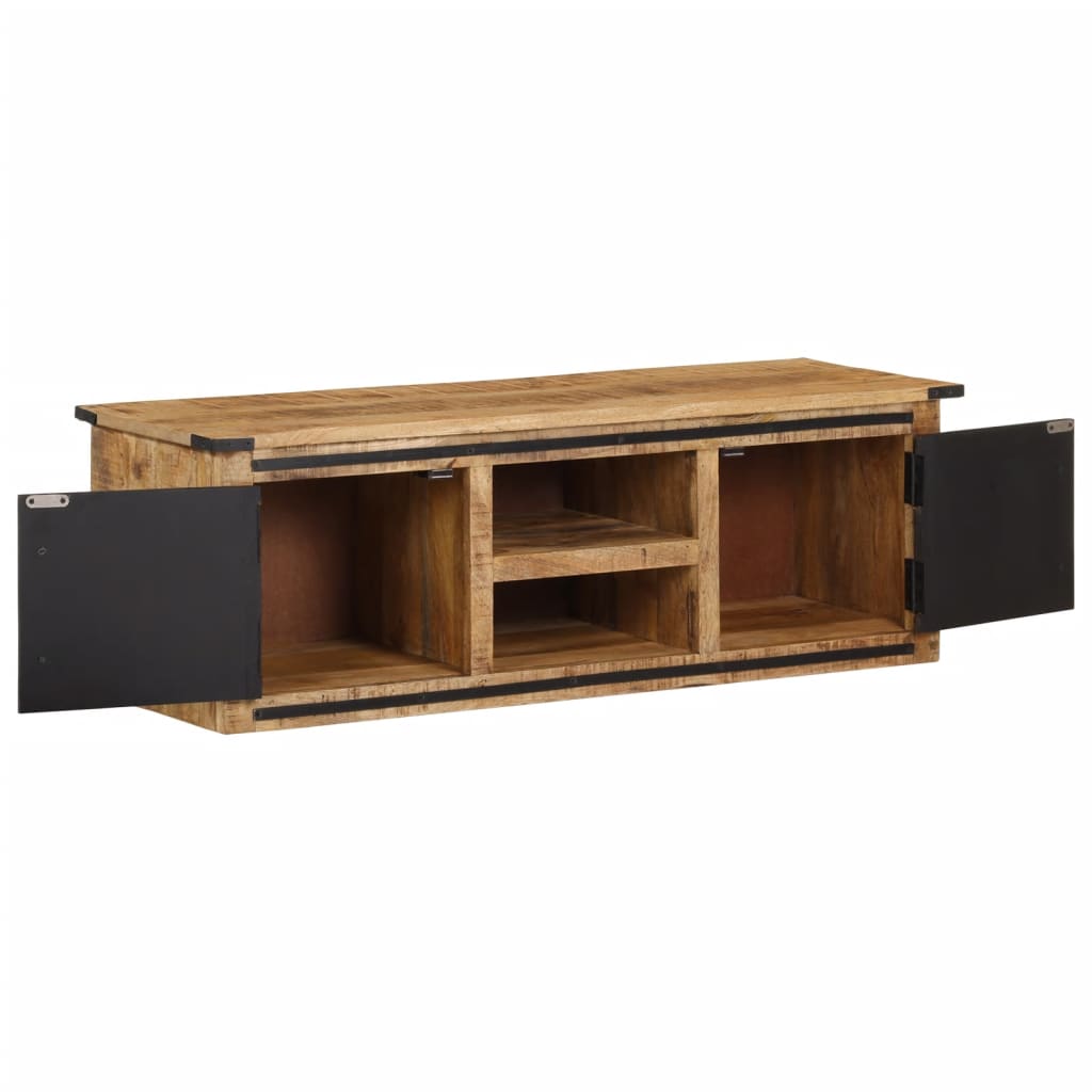 Tv-meubel met deuren 105x33x36cm massief mangohout Cd- & dvd-kasten | Creëer jouw Trendy Thuis | Gratis bezorgd & Retour | Trendy.nl