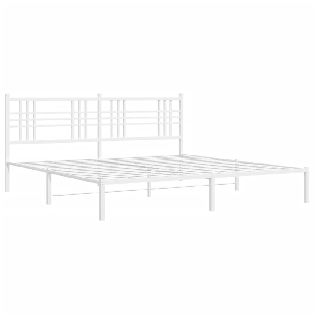 Bedframe met hoofdbord metaal wit 180x200 cm Bedden & bedframes | Creëer jouw Trendy Thuis | Gratis bezorgd & Retour | Trendy.nl