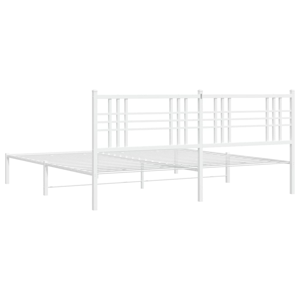 Bedframe met hoofdbord metaal wit 180x200 cm Bedden & bedframes | Creëer jouw Trendy Thuis | Gratis bezorgd & Retour | Trendy.nl