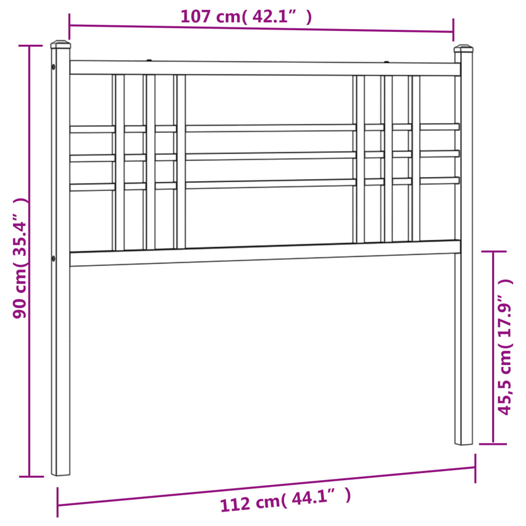 Hoofdbord 107 cm metaal wit Hoofdborden en voetborden | Creëer jouw Trendy Thuis | Gratis bezorgd & Retour | Trendy.nl