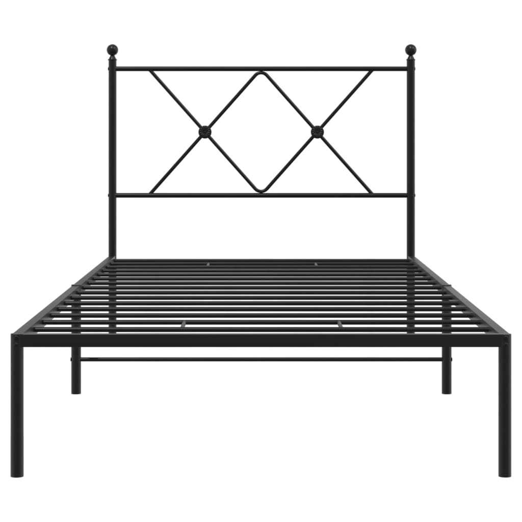 Bedframe met hoofdbord metaal zwart 90x200 cm Bedden & bedframes | Creëer jouw Trendy Thuis | Gratis bezorgd & Retour | Trendy.nl