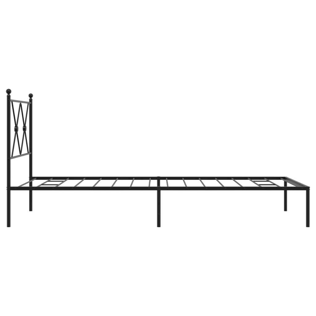 Bedframe met hoofdbord metaal zwart 90x200 cm Bedden & bedframes | Creëer jouw Trendy Thuis | Gratis bezorgd & Retour | Trendy.nl